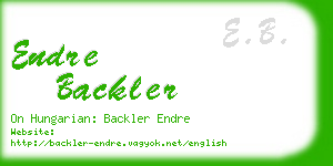 endre backler business card